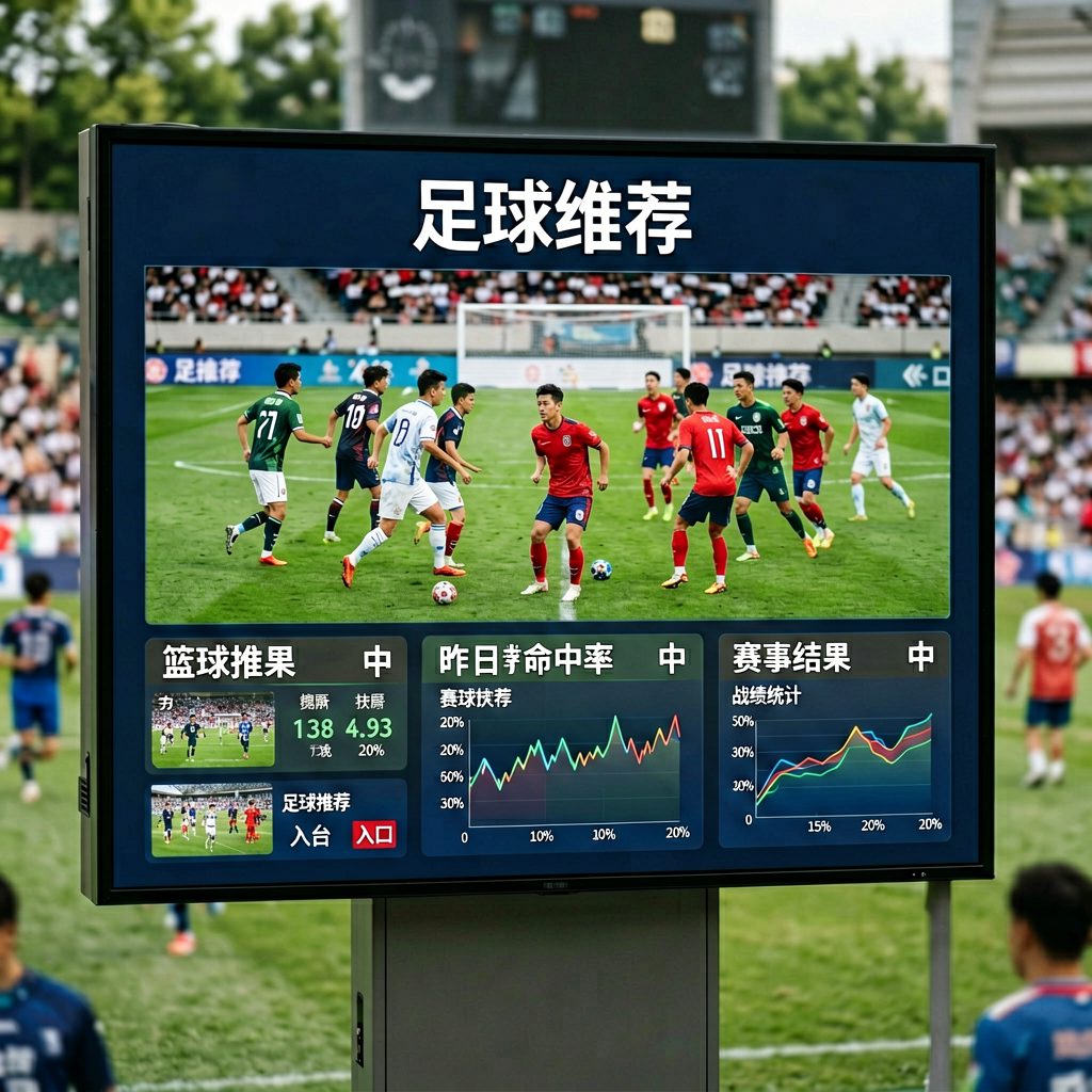 比赛结果展示板，显示进球瞬间和数据统计